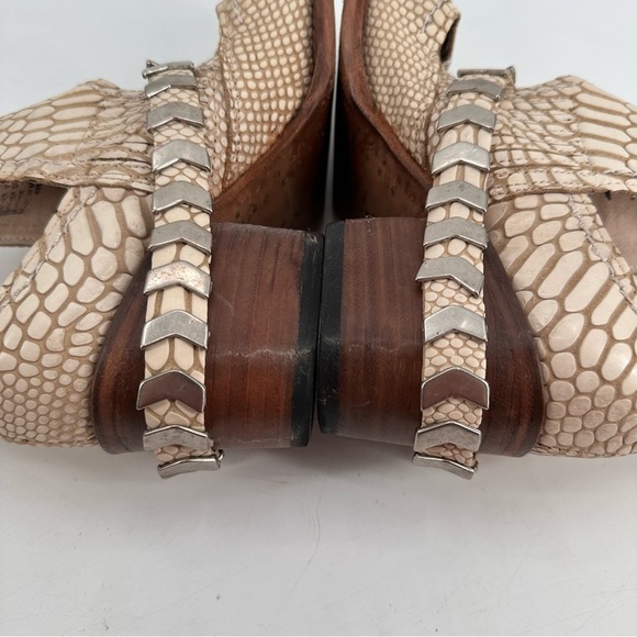 Freebird White Leather Snake Embossed Blade Boho Western Boots 8 - Picture 4 of 12